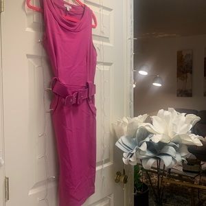 New York and Company Belted Sleeveless Dress